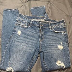 Old Navy Women's Light Blue Ripped Skinny Jeans